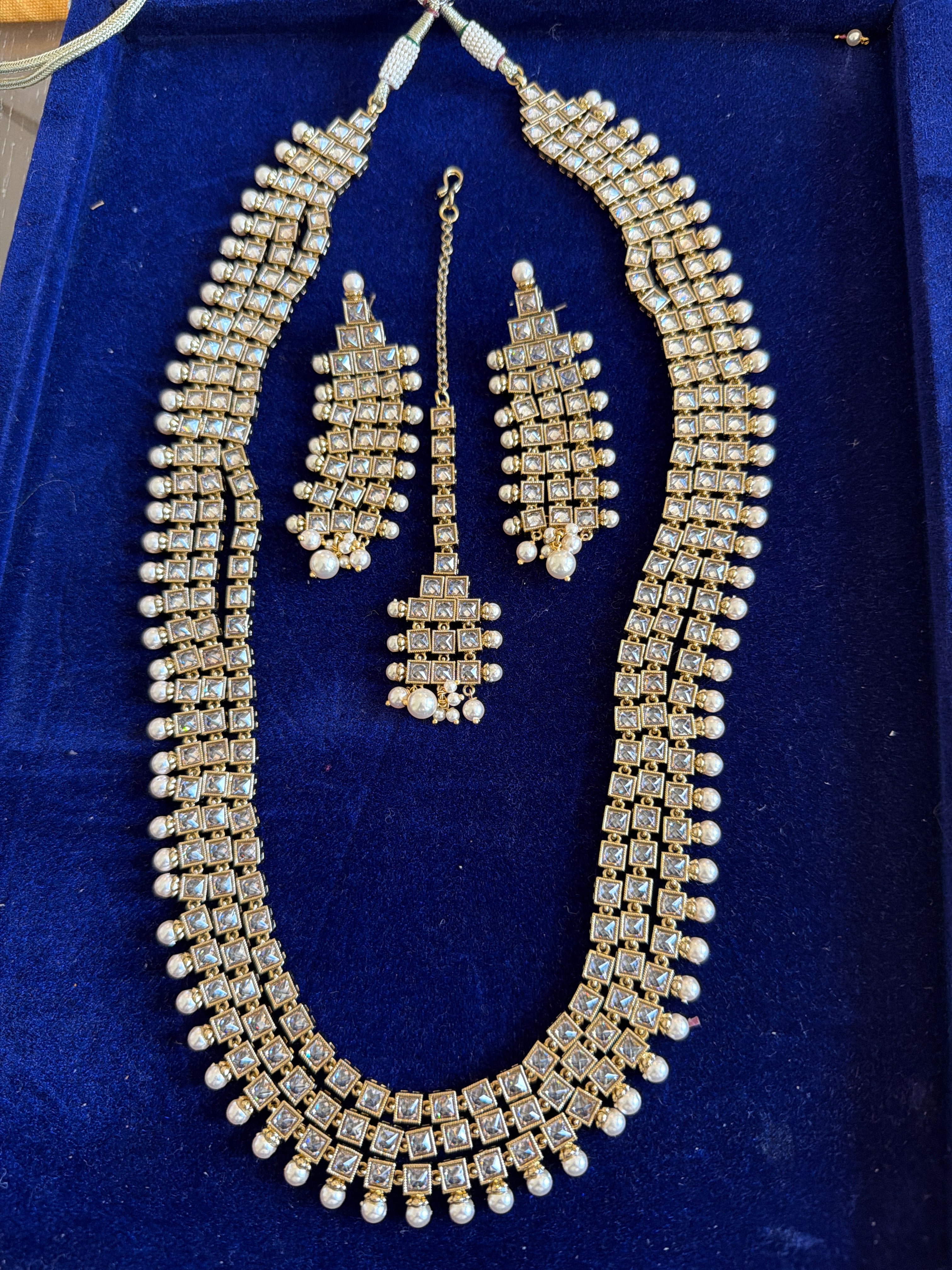 Kundan long necklace set